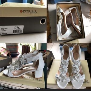 Women’s size 9 floral white pumps wedding shoes